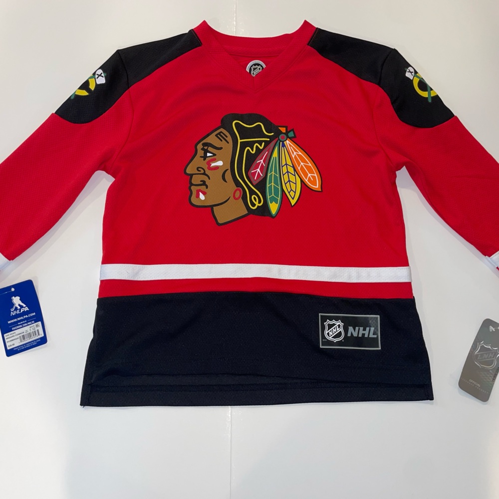 NHL Red and Black Kids Blackhawks Jersey